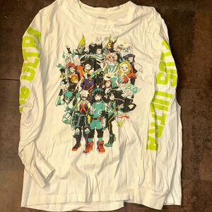 Men’s extra large, my hero, academia T-shirt with design on sleeves and front